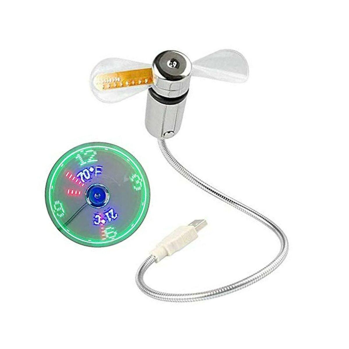 USB Fans Mini Time and Temperature Display 2