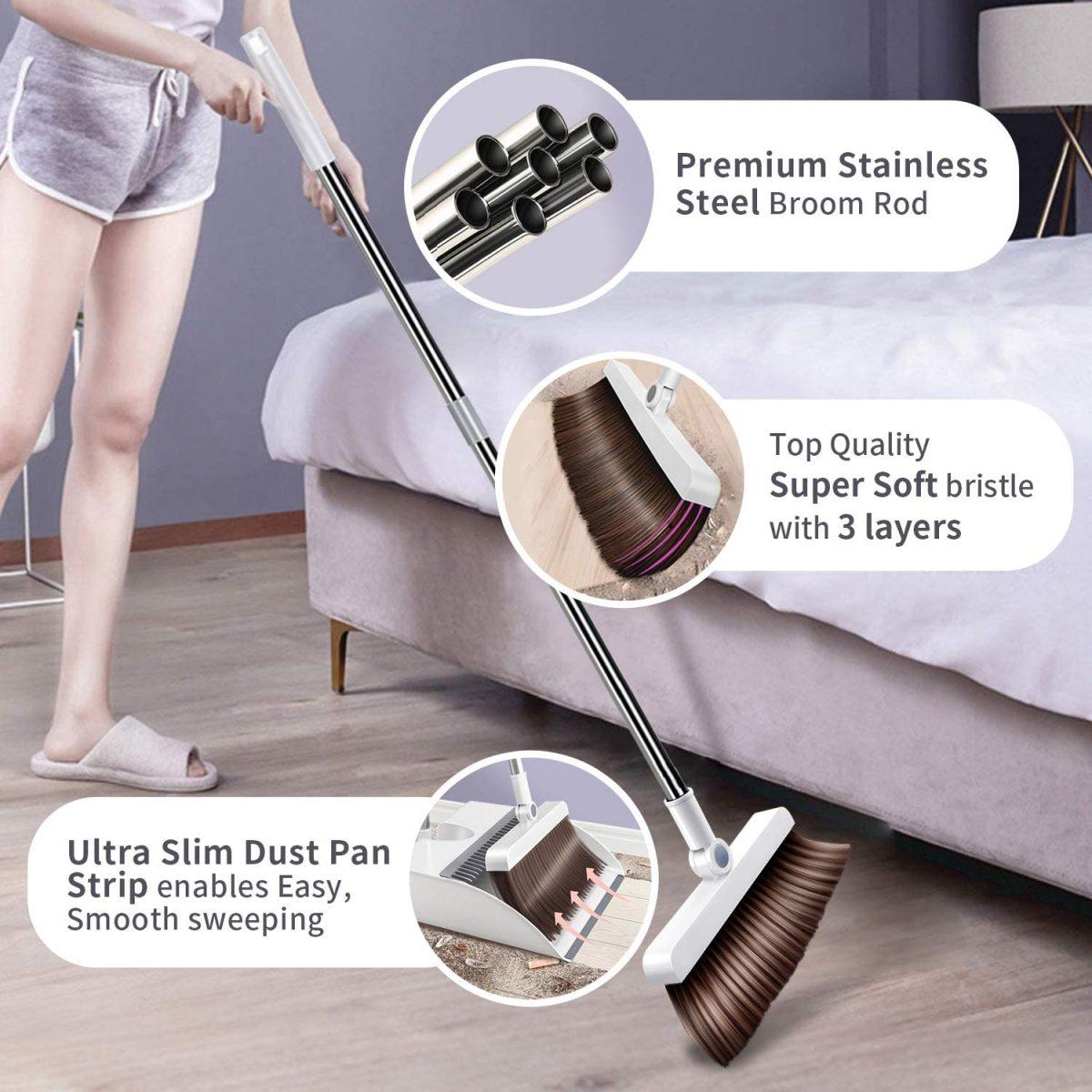 Stainless Steel Built-In Comb Rotating Broom 3