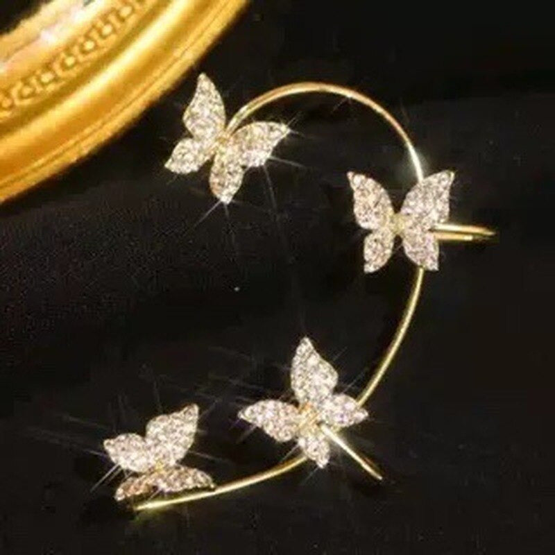 BUTTERFLY TASSEL STYLE ZIRCON EARRINGS (2 PCS) 1