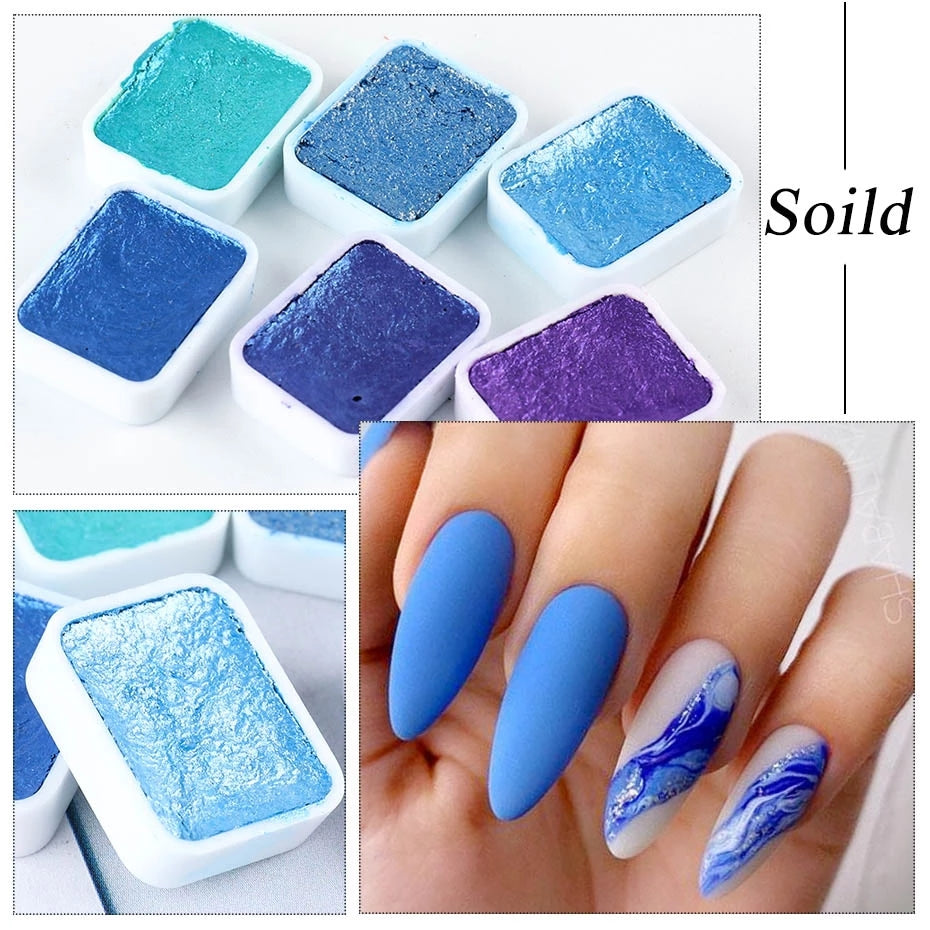 Metallic Watercolor Nail Art Palette 4