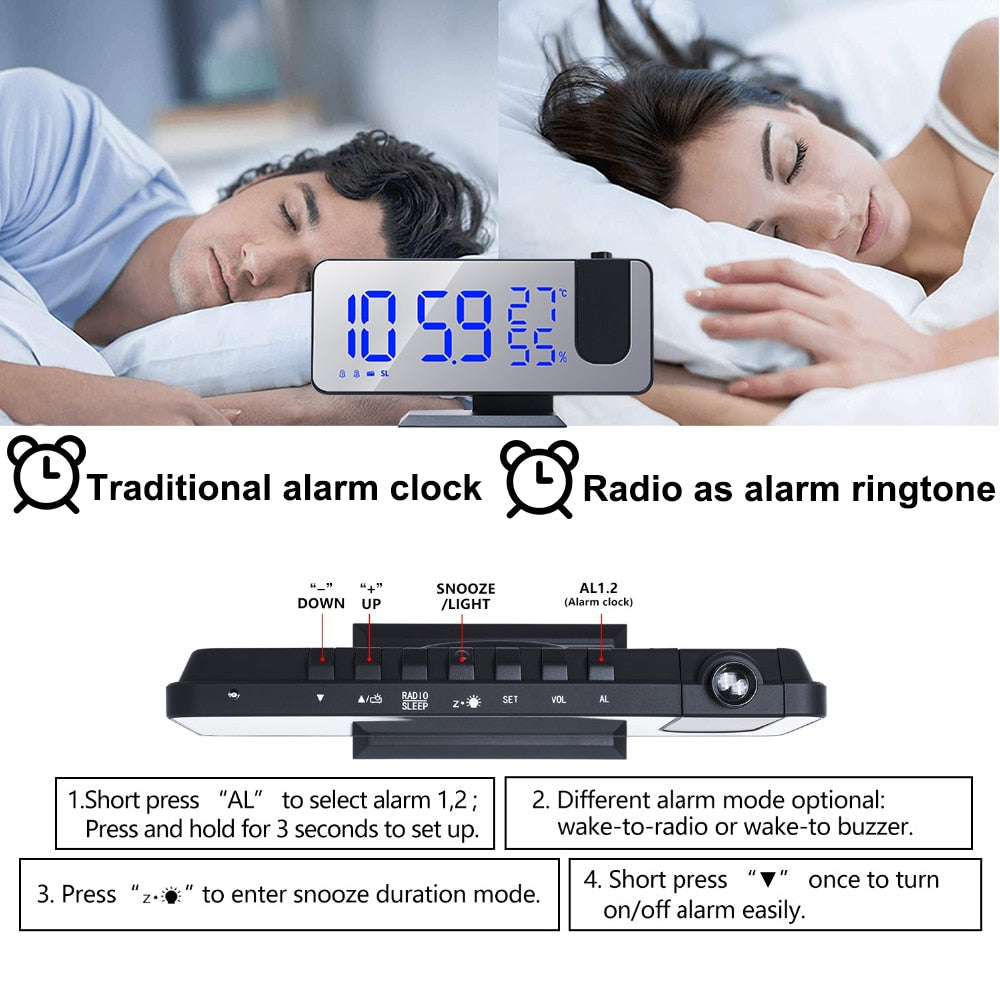 Mirror Projection Alarm Clock 4