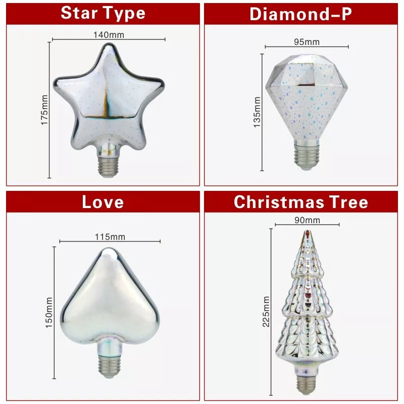 3D Colorful LED fireworks Light Bulb 2