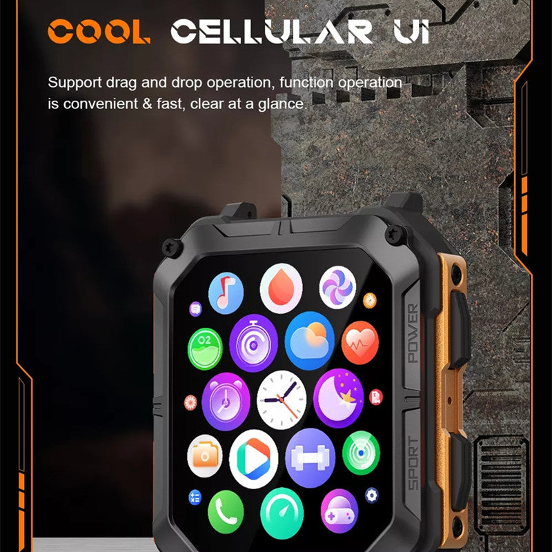 Indestructible Stainless Steel Military Style Rugged Smartwatch 6