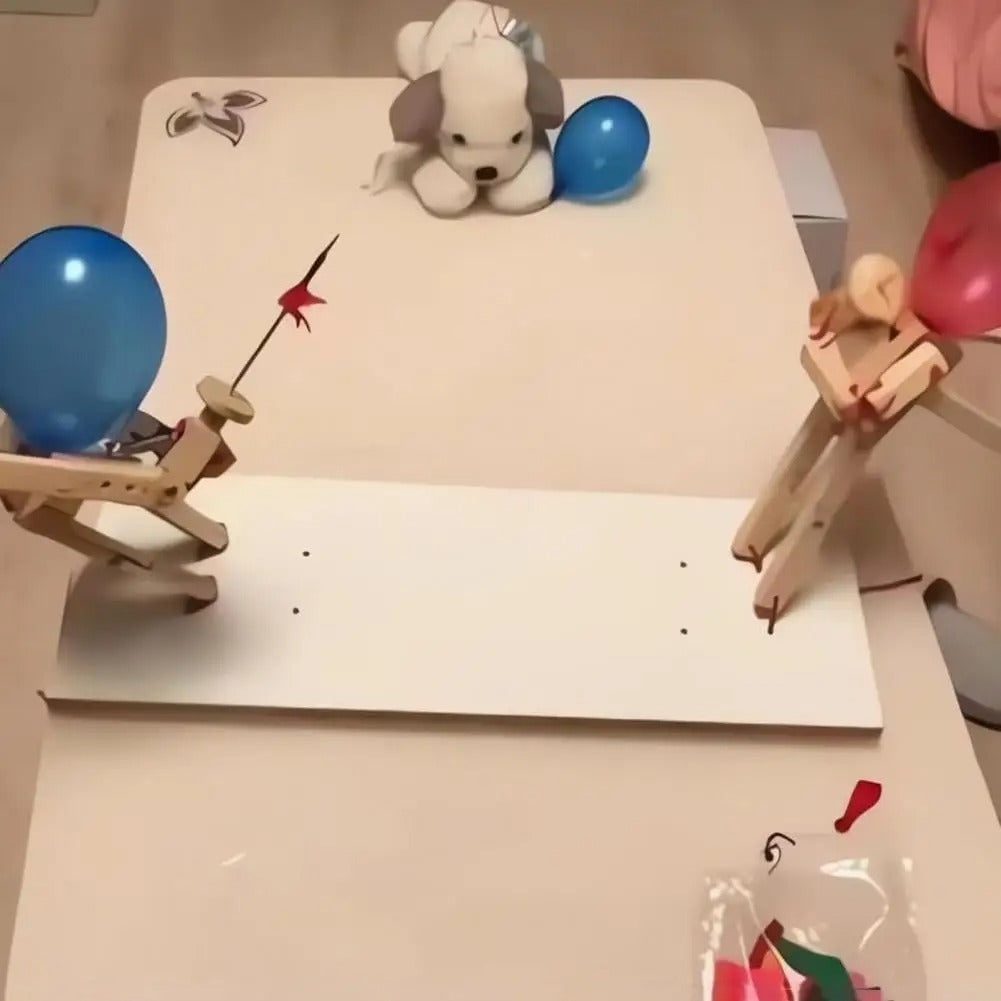 HANDMADE WOODEN FENCING PUPPETS 6