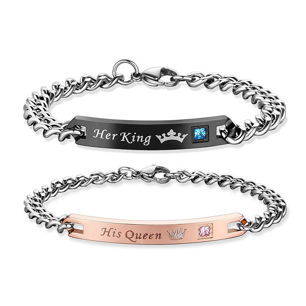 BRACELETS 2 PIECES FOR MEN AND FOR WOMEN "HER KING HIS QUEEN" 6