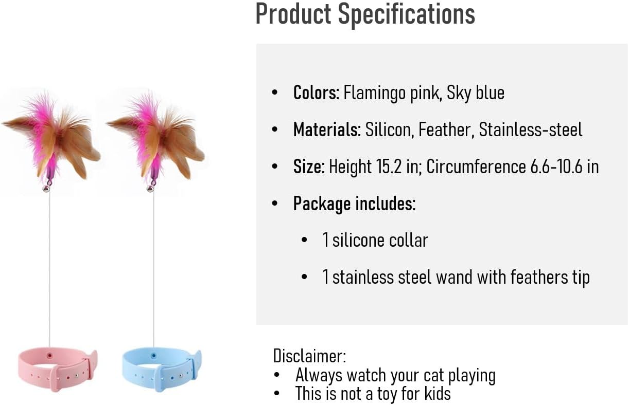 Cat Interactive Feather Collar Teaser Toy 6