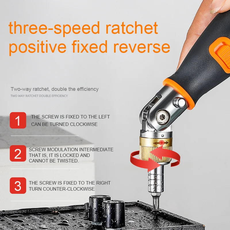 Universal Two Way joint Ratchet screwdriver 6