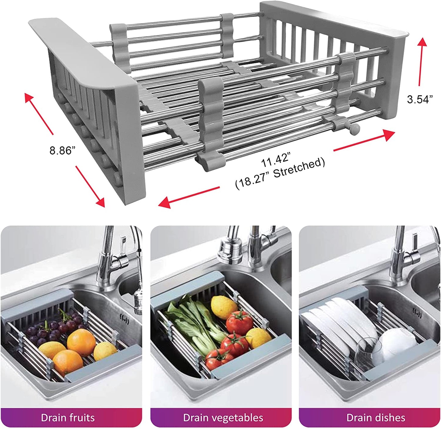 Extendable kitchen sink drain basket 6