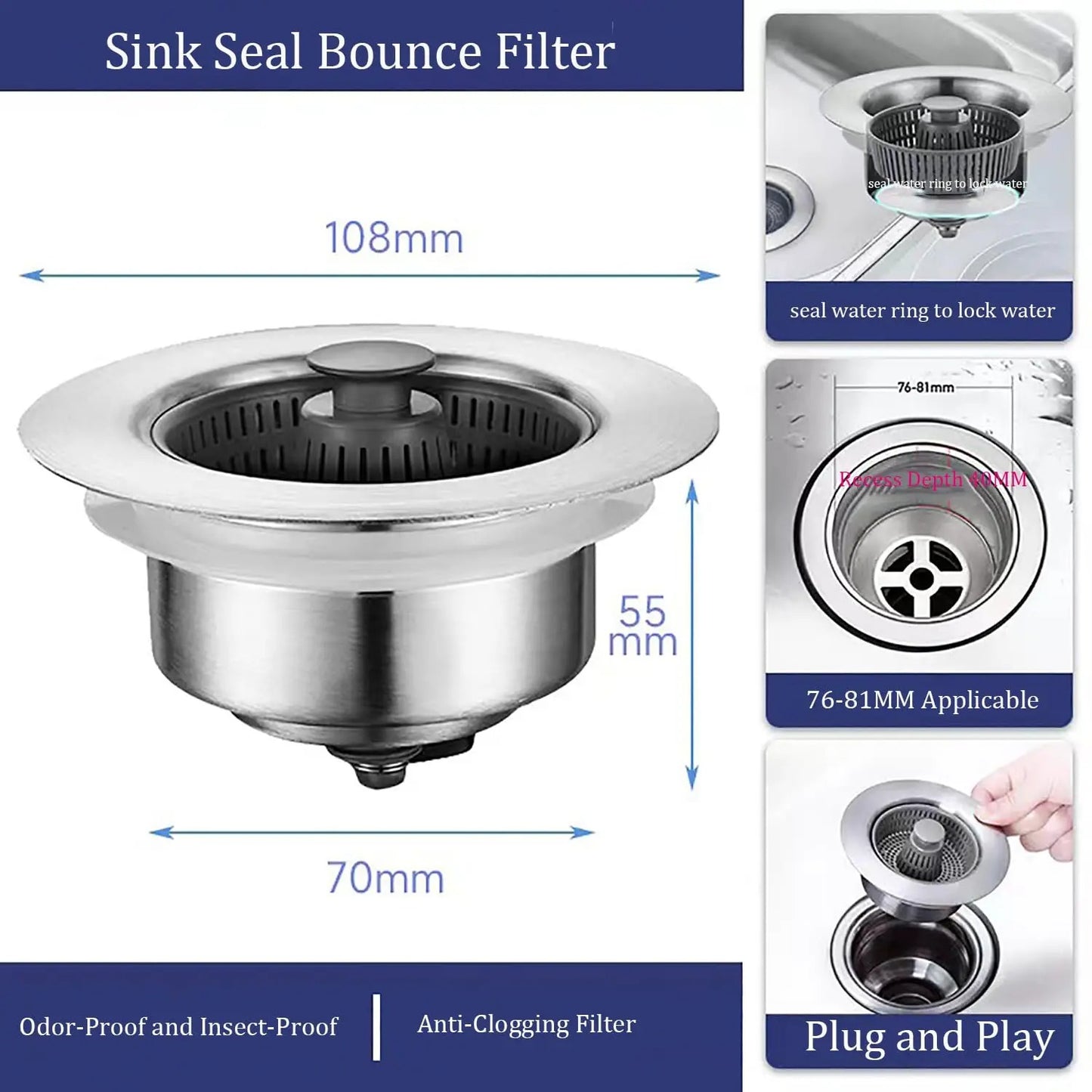 Kitchen Sink Odor Filter 7