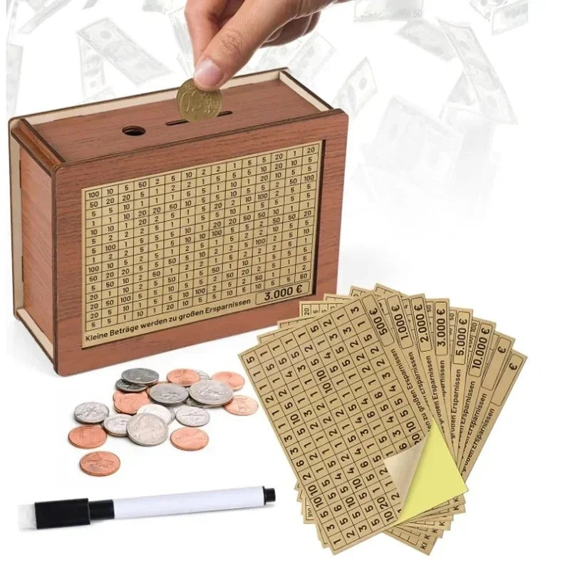 Cash Vault Wooden Savings Box 8