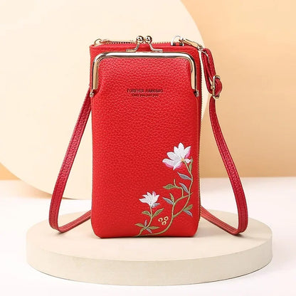 Women Sling Cross-Body Wallet with Mobile Cell Phone Holder 10