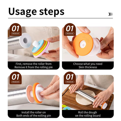 Adjustable Rolling Pin with Thickness Rings 10