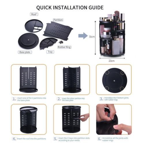 360 Rotating Make-up Organizer 11