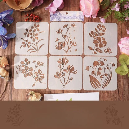 Blooming Flowers Stencil Kit-6PCS 11
