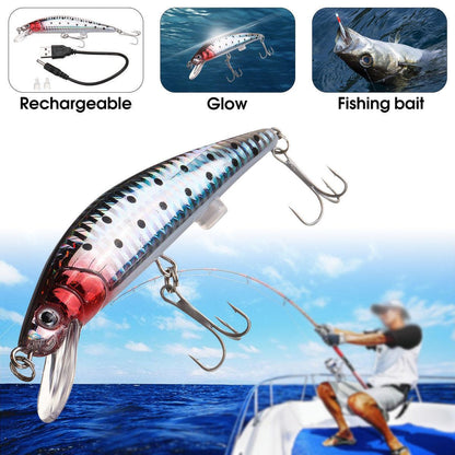 USB Rechargeable LED Twitching Fish Lure 11
