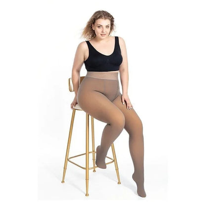 Flawless Legs Fake Translucent Warm Plush Lined Elastic Leggings 12