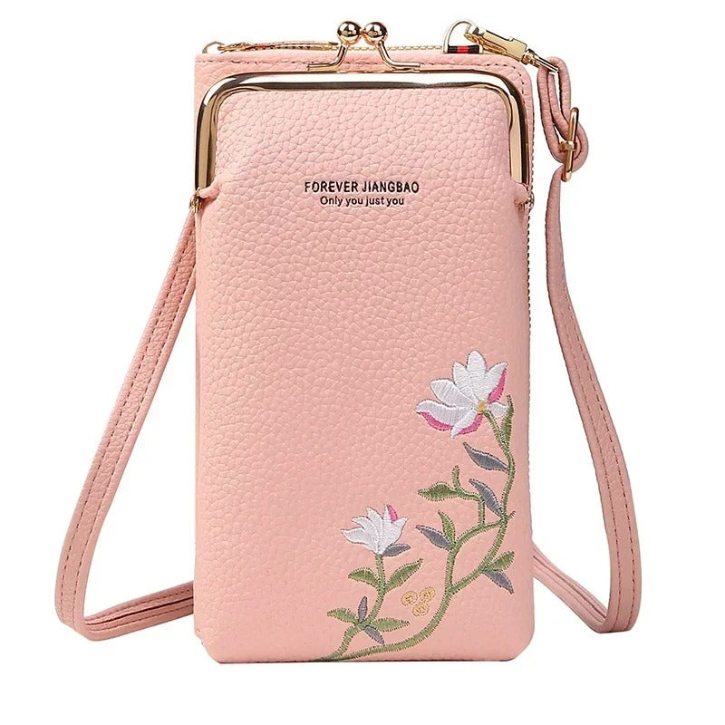 Women Sling Cross-Body Wallet with Mobile Cell Phone Holder 12