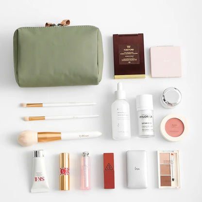 Cosmetic Bag Solid Color Korean Style Makeup Pouch 12