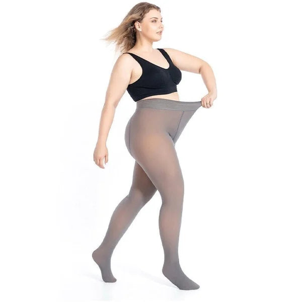 Flawless Legs Fake Translucent Warm Plush Lined Elastic Leggings 13