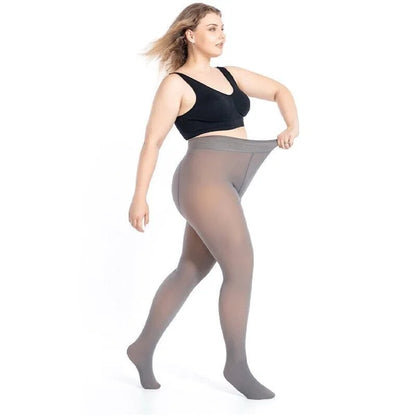 Flawless Legs Fake Translucent Warm Plush Lined Elastic Leggings 13