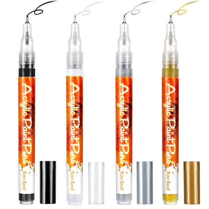 Ultra Thin Curve Manicure Felt Pen 4pcs 2