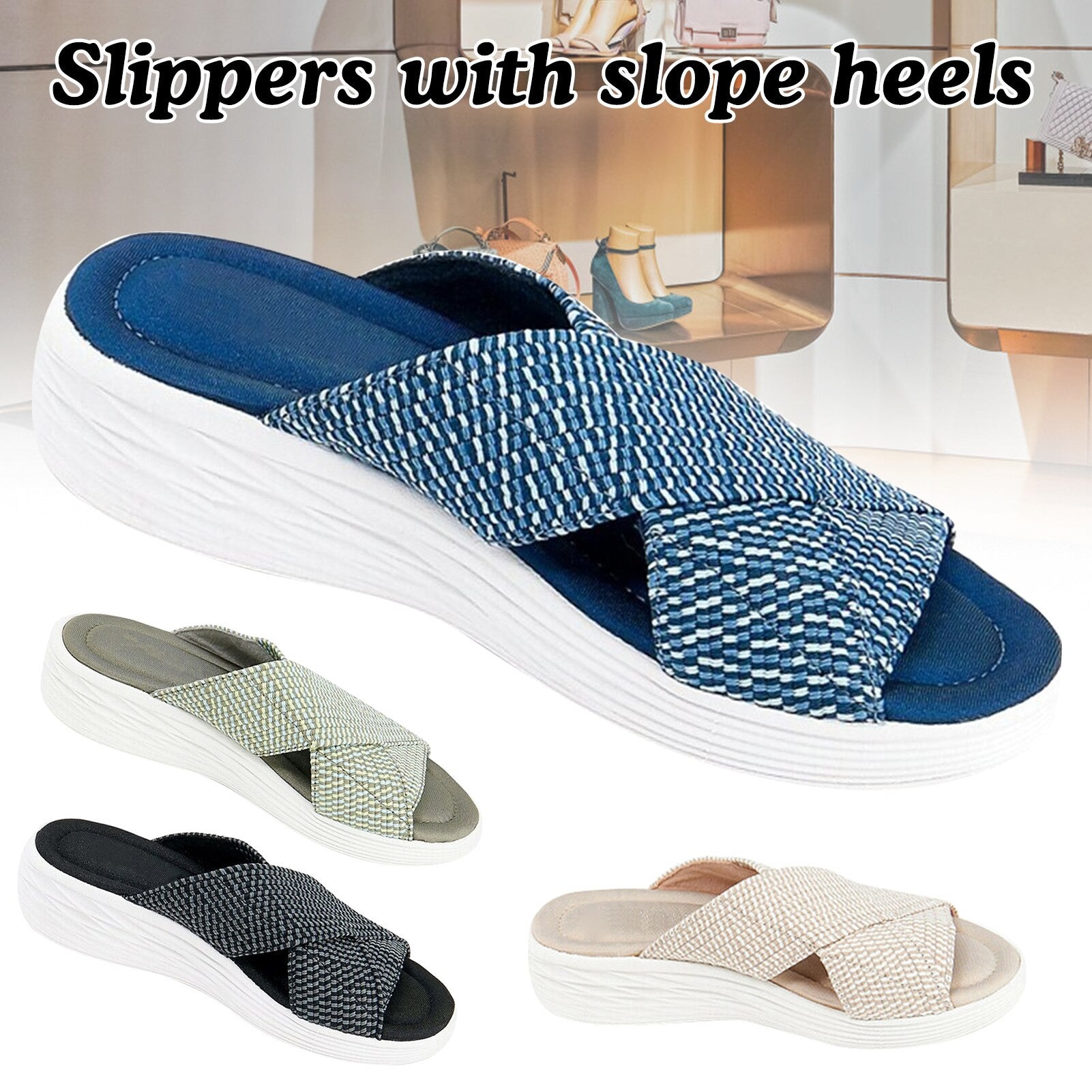 Women Stretch Cross Orthotic Slide Sandals 2