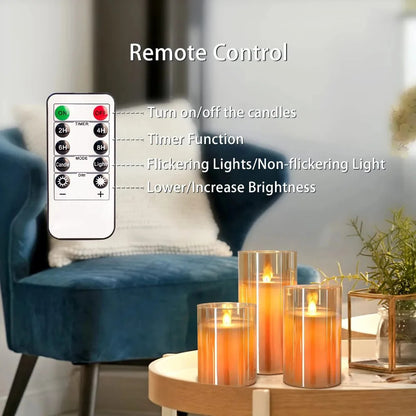 LED Acrylic Flameless Candles – LED Candles with Remote & Timer 2