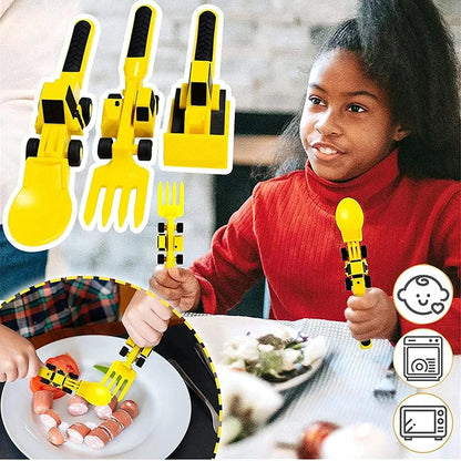 Kid's Constructive Eating Plate and Utensils Set 2