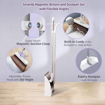 Stainless Steel Built-In Comb Rotating Broom 2