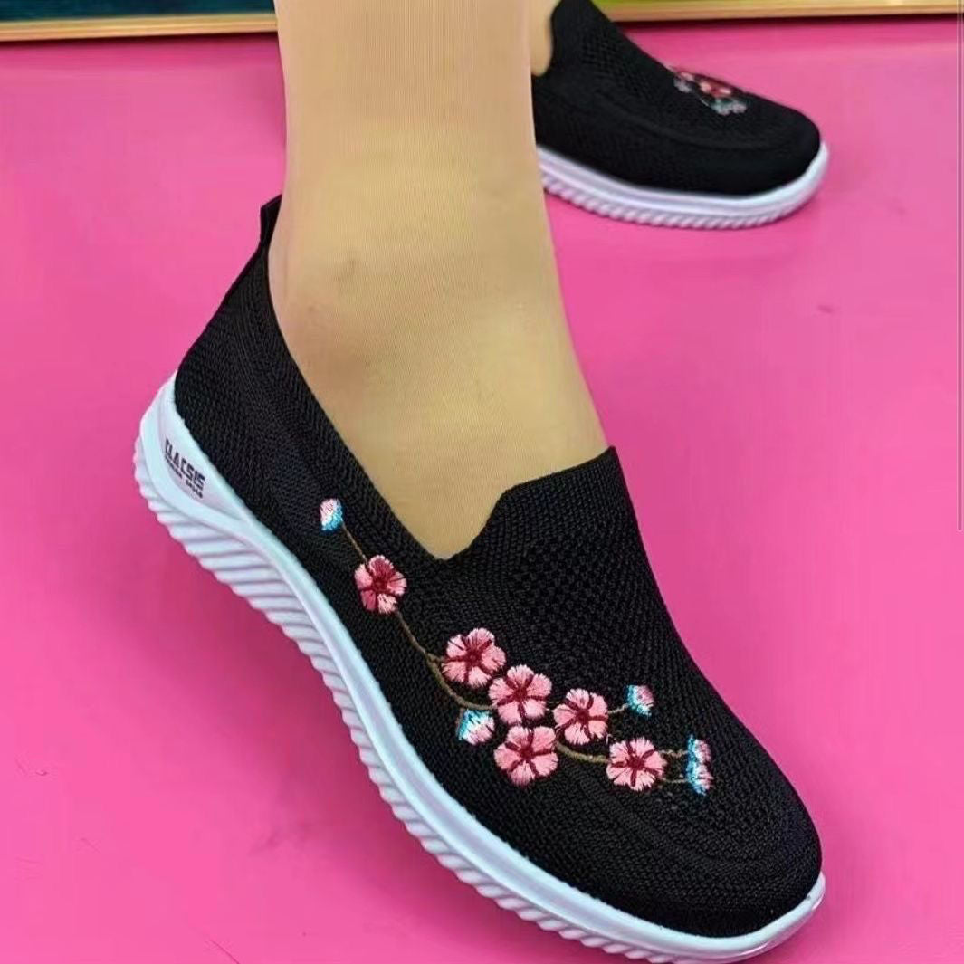 Embroidery Soft Sole Sneakers 2