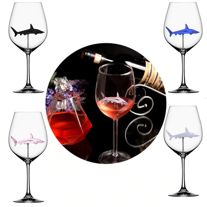 Crystal Shark Wine Glass 2