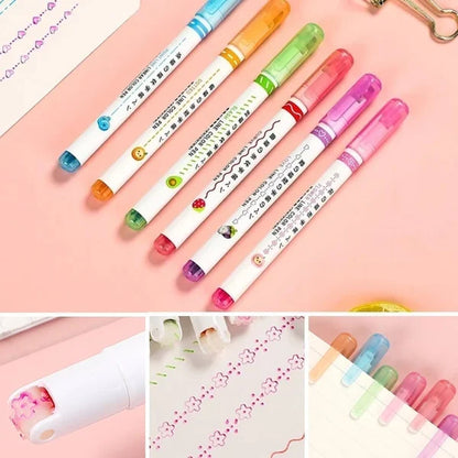 6 Shapes Flownwing Curve Highlighter Flair Pen 2