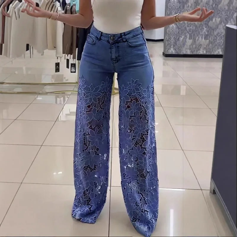Laced Baby Blue Jeans 2