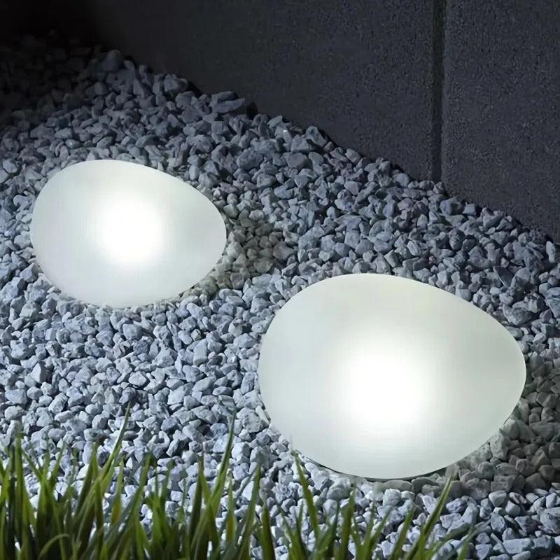 Solar Garden Lights Outdoor Pebble Shape 2