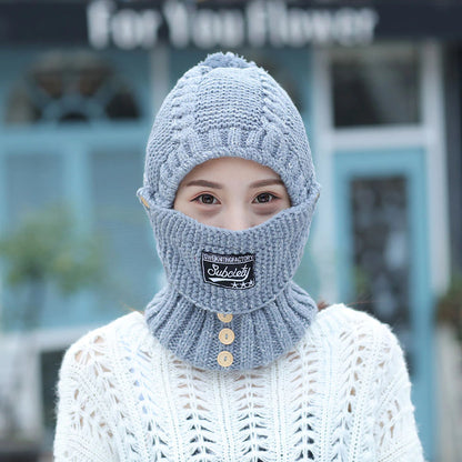 2 in 1 Mask Scarf Knitted Hat 2