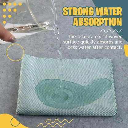 Wave Pattern Fish Scale Cloth Rag-5pcs 2