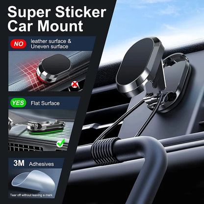 Alloy Folding Magnetic Car Phone Holder 2