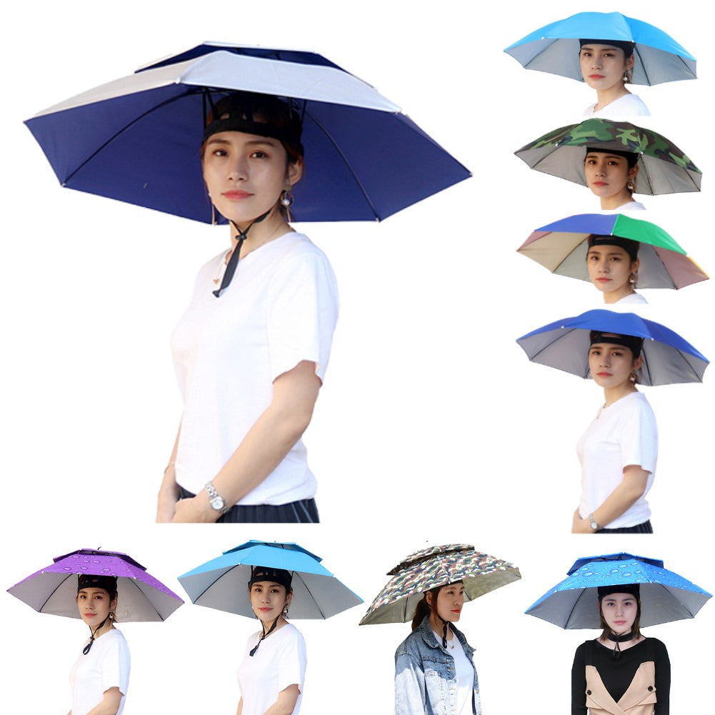 Outdoor Double Layer Umbrella Hat 2