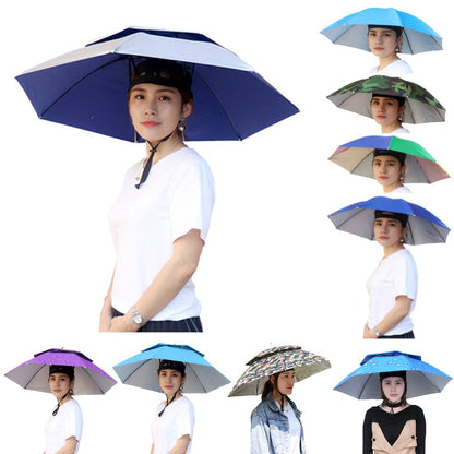 Outdoor Double Layer Umbrella Hat 2