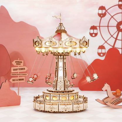 Swing Ride DIY Music Box 3D Wooden Puzzle 2