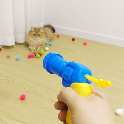 Cat Plush Silent Ball Gun Interactive Toy 2