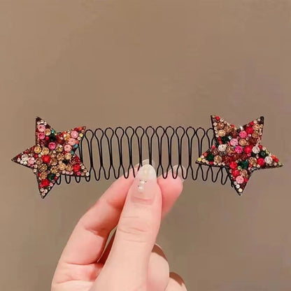 Star Rhinestone Broken Hair Comb-4PCS 2