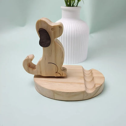 Dog Wooden Phone Stand 2