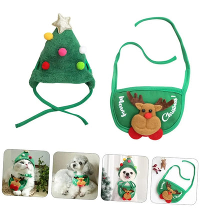Pet Christmas Tree Pom-Pom Hat 2