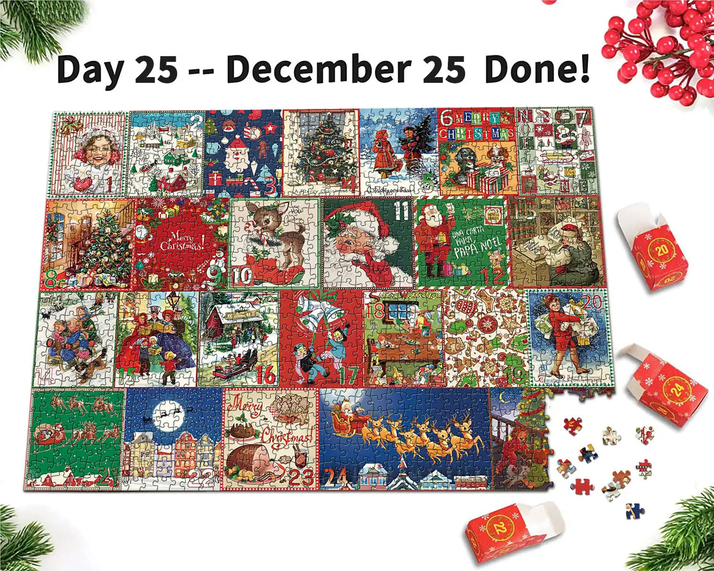 Christmas Advent Calendar Jigsaw Puzzle 1000pcs 2