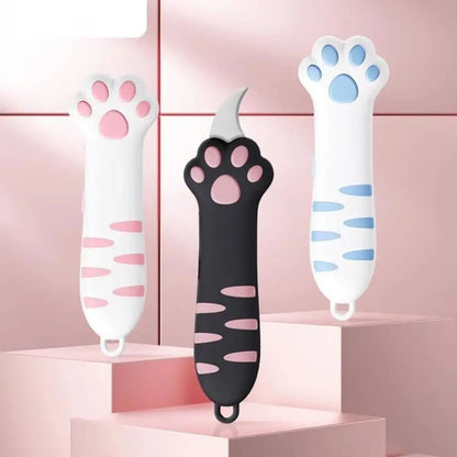 Retractable Cat Paw Box Cutter – Cute Portable Utility Knife Set for Packages & Gifts 2