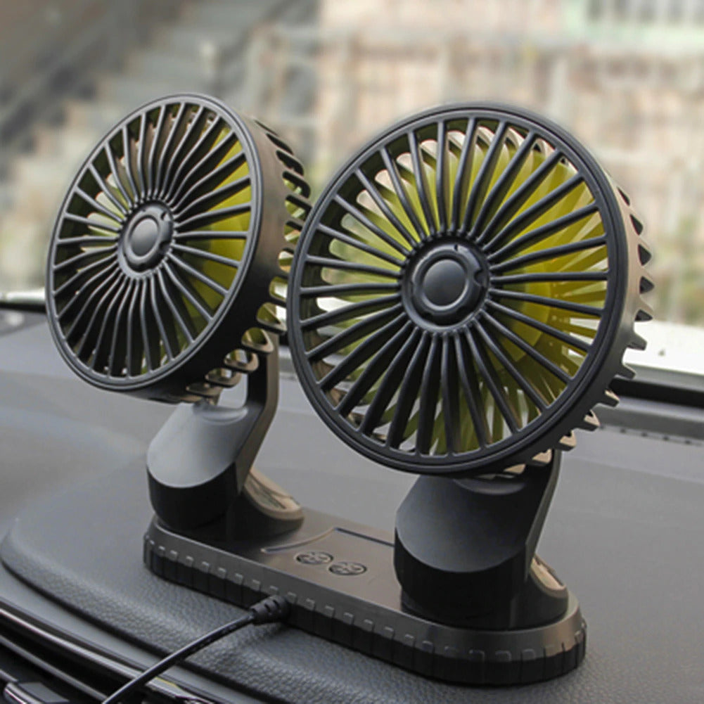 360° Rotatable Car Cooling Dual Fan 2