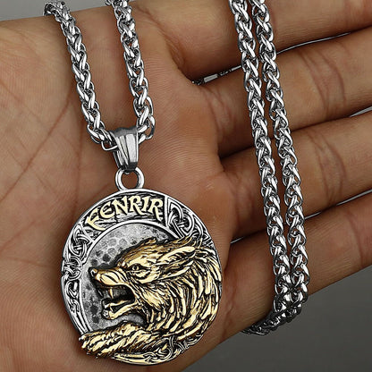 Vikings Wolf Fenrir Stainless Steel Necklace 2
