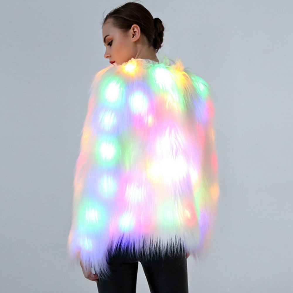 FAUX FUR COAT WITH LED 2