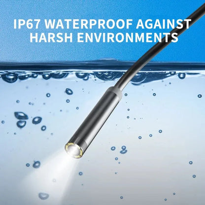 Dual Lens Endoscope Camera – FHD Waterproof Borescope with Light for iOS & Android Inspection 2